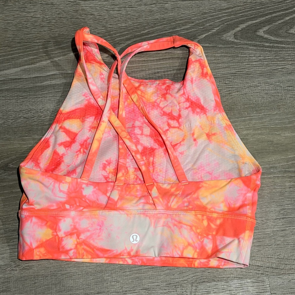 lululemon athletica Vibrant Orange-Pink Sports Bra